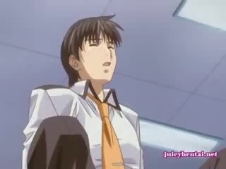 Anime stunner s obrovský prsa dostane masturbated