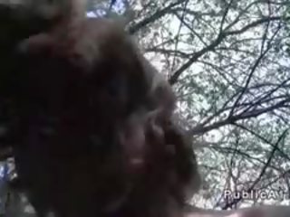 Slim Redhead Takes Big penis Outdoor