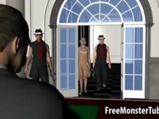 Glorious 3d blondýnka med získávání v prdeli těžký podle the godfather
