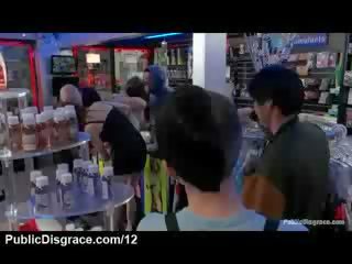 Bigtit bound chick vibed bu juveniles and girls in sex clip store