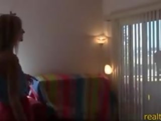 Tall Teen Realtor Pleasing Her lustful Client With Her Holes