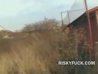 European hooker paid for public dirty movie which is very risky to do
