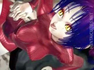 有吸引力 3d 无尽 seductress 得到 双 钉