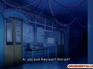 Hentai schoolboy makakakuha ng nabunggo sa pamamagitan ng a gang ng desiring sluts sa loob a gumuho