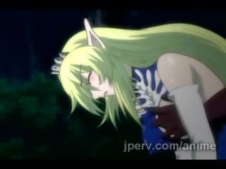 Bunch of hot to trot guards pound grand anime blonde outdoors in gang bang