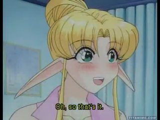 Shy hentai elf adolescent flashing her perfectly shaped titties for the surgeon