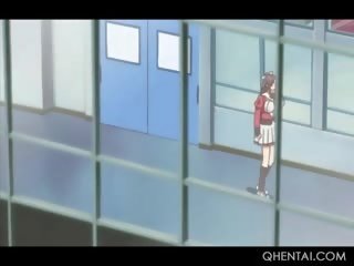Hentaý school xxx video with hard up mademoiselle blowing her coeds phallus