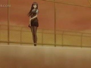 Amine 金发 在 学校 制服 得到 湿 屄 钉 硬