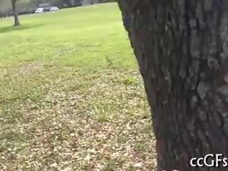 Hungry college legal age schoolgirl sucks one-eyed monster