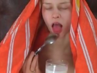 Milking My perky Pussy With Spoon
