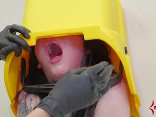 Goth adolescent pounded in ass by nurse with huge strapon