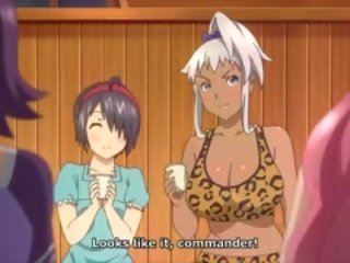 Malaki titted hentai femme fatale sa tuktok makakakuha ng fondled