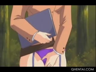 Chained Hentai adolescent Gets Dripping Cunt Vibed And Fucked