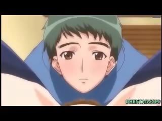 Cute hentai hard poked by her lover