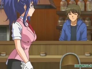 Грудаста офіціантка хентай tittyfucking і кінчання на обличчя сперма в в cafe