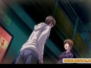 Hentai magnificent shoved dildo and assfucked