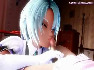 Animated Transsexual gets bj and hj