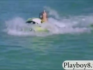 Badass stupendous babes topless jetski action at local Regatta