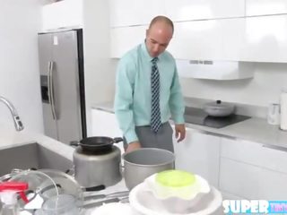 Small size latina Nicole Bexley gets fucked by her stepdads huge peter