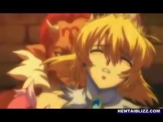 Princess hentai with huge melon tits tittyfucked