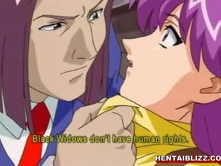 Chained hentai lady gets humiliated and diloded ass and pussy