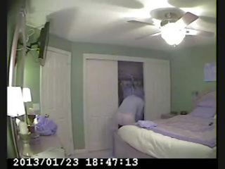 Hidden cam in bed room of my mum caught sensational masturbation