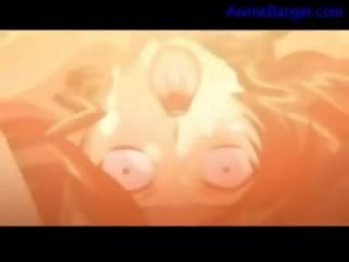 Busty teenager getting her mouth and pussy fucked by many fellows f