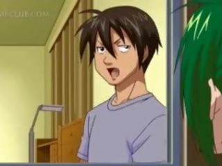 Hot 3d hentai lady giving tit job gets jizzed all over