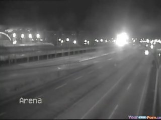 Highway camera filming koppel hebben porno