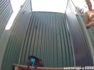Chubby sweetheart Caught In Public Shower