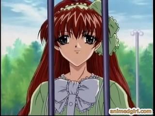 Робство хентай получава притиснат тя цици и dildoed wetpussy