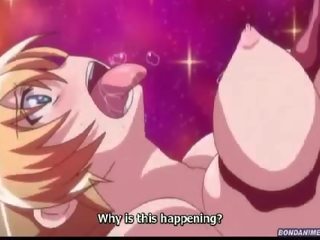 Personable blonde helpless poked by beasts