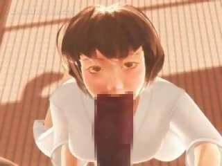 Anime karate beauty islemek on a massive peter in 3d