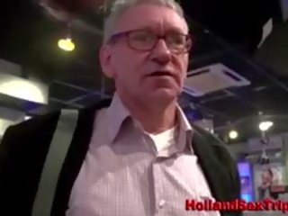 Slut with old dude in red light district