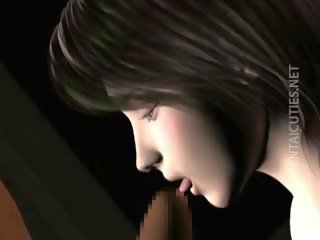 褐发女郎 3d 动漫 蜂蜜 得到 性交