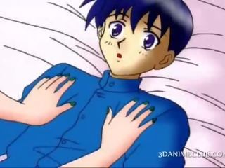 Anime hottie lascivious after duş jumps on a ýaşlar youngster