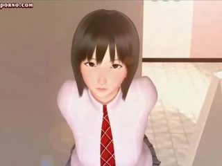 Teen animated lover gives oral