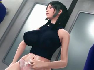 Flirty animated doing handjob