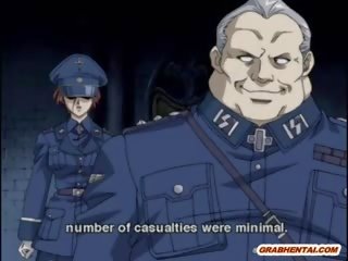 Chained Hentai honey Brutally Fucked By Soldiers