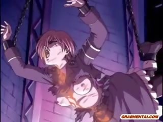 Chained Hentai honey Brutally Fucked By Soldiers