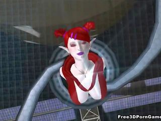 Nádherný 3d ryšavý mimozemšťan enchantress získávání v prdeli těžký