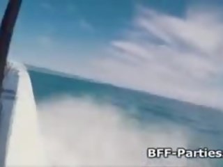 Banging Four superb Teens In Bikini On A Boat