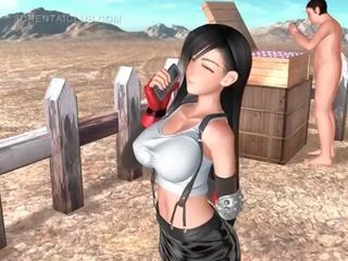 Busty hentai goddess gets squirting twat fucked