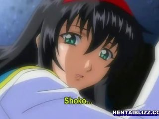 Hentai coed watching her partner gets assfucked by pervert youth