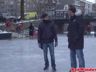 Dutch slattern cummed on in holland