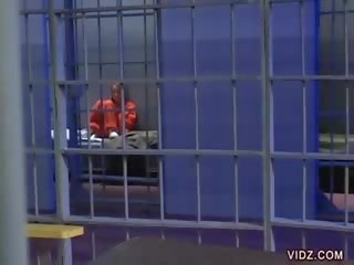 Prisoner Ashley Blue suck guard's Huge shaft