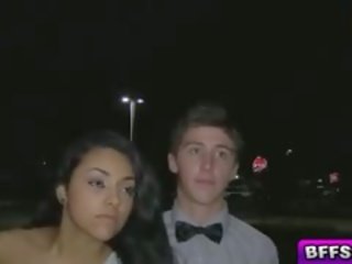 BFFs Gets Prom Night sex clip In The Limo