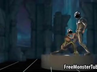 3d multik tron cutie sucks phallus and gets fucked