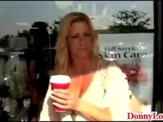 Donny Long gives big fake titty milf first big putz and introduces her scream and cry for mercy