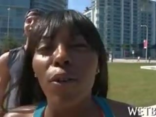 Breathtaking Choco lover Is Riding On Stud's Knob Wildly